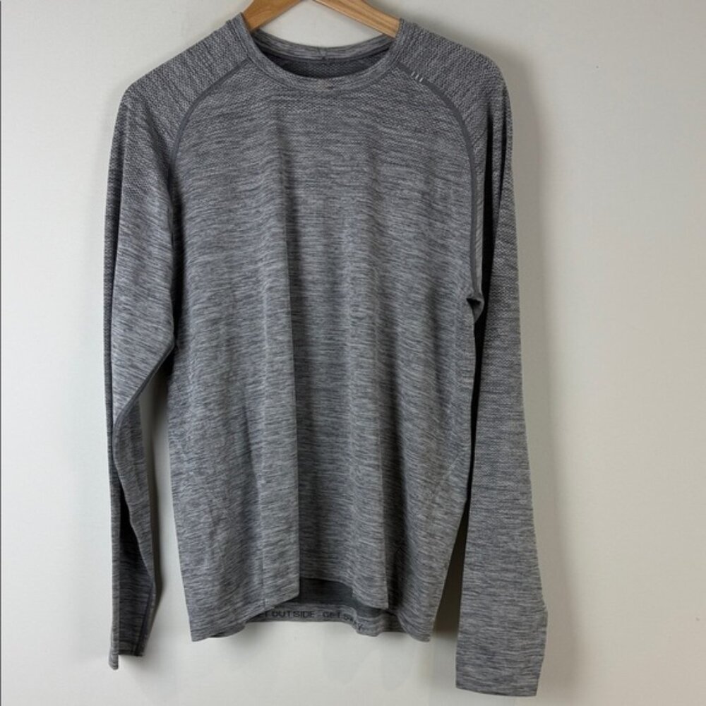 Lululemon Men's Gray Long Sleeve Shirt Size Large